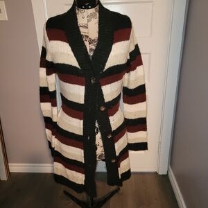 Long striped cardigan